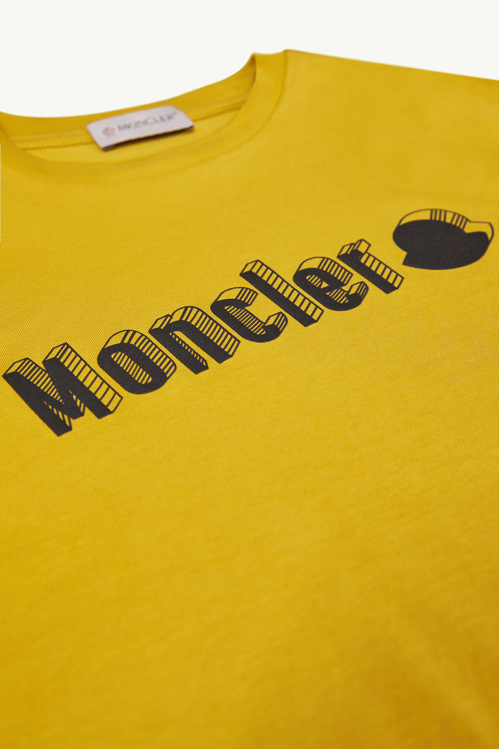Printed Motif Cotton T-Shirt Boy Yellow Moncler 1