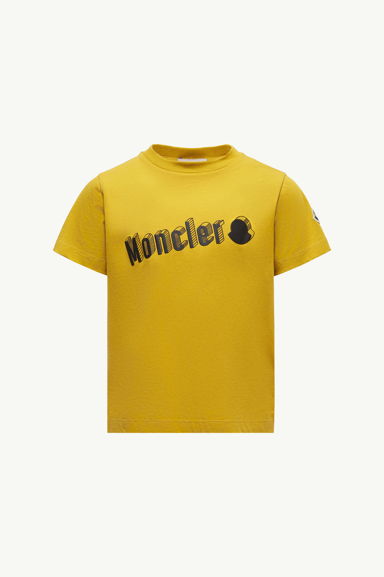 T-Shirt aus Baumwolle mit Print Jungen Gelb Moncler 0
