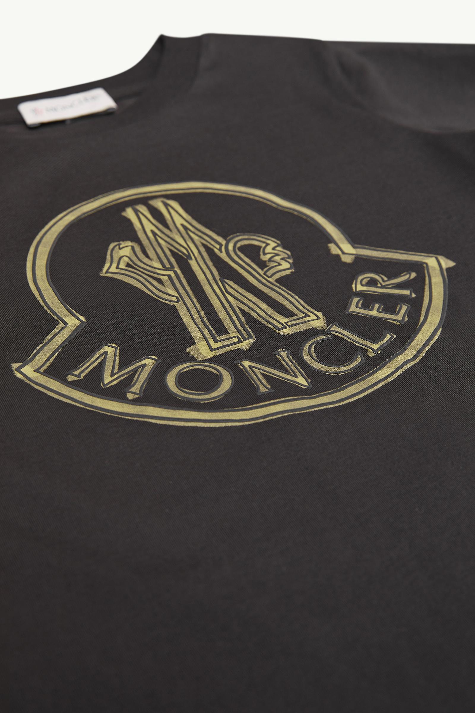 Scribble Logo Cotton T-Shirt Boy Black Moncler 1