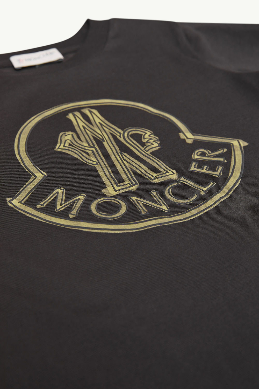 Scribble Logo Cotton T-Shirt Boy Black Moncler 1