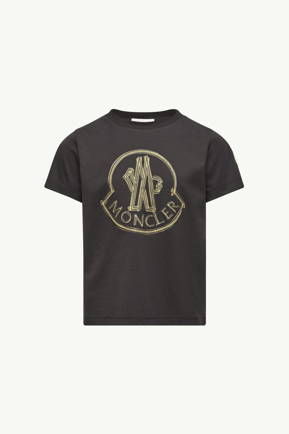 Scribble Logo Cotton T-Shirt Boy Black Moncler 0