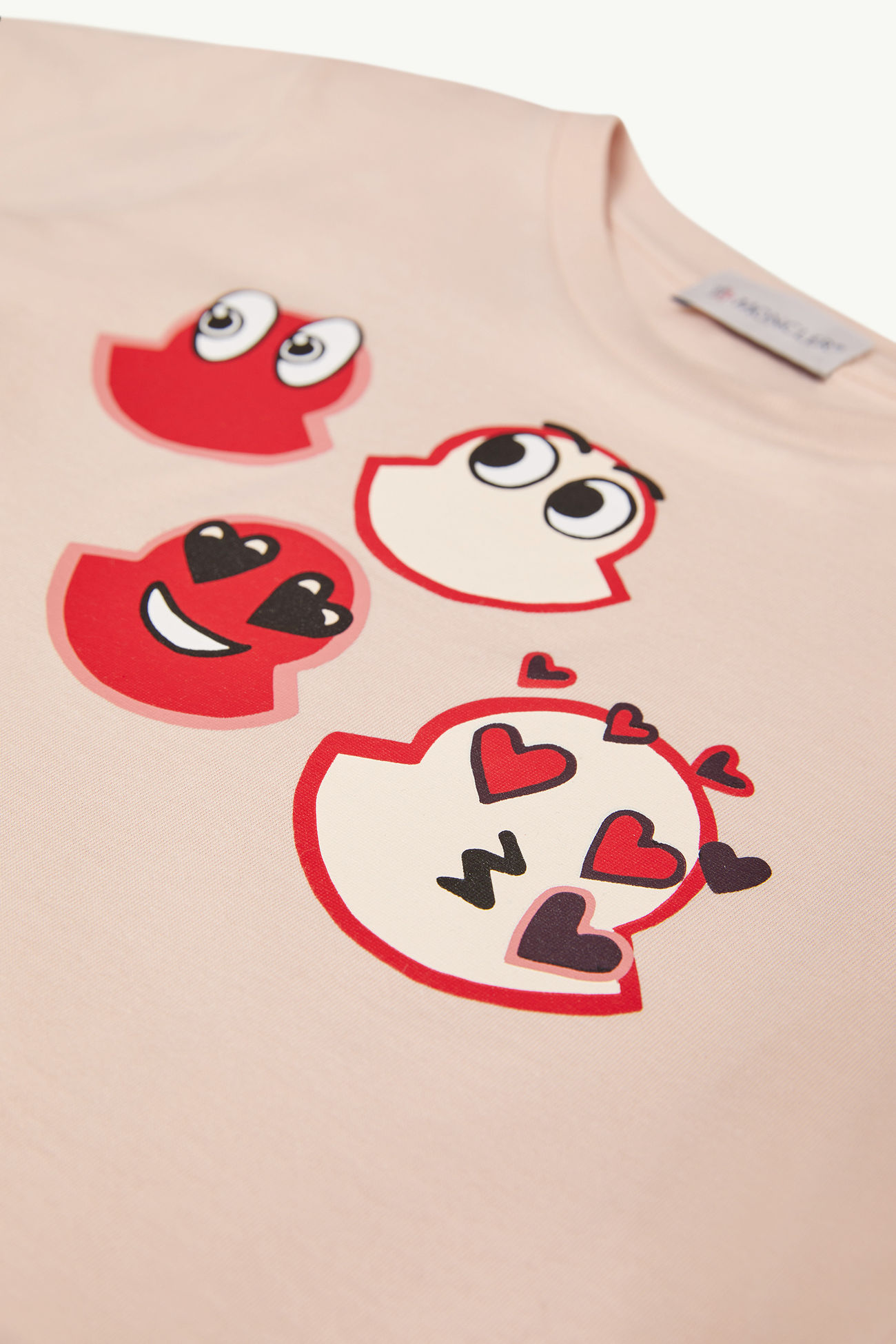 女童表情符号标识棉质T恤 女童 浅粉色 Moncler 1