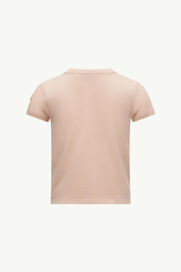 T-shirt en coton à logo émoji Fille Rose Clair Moncler 2
