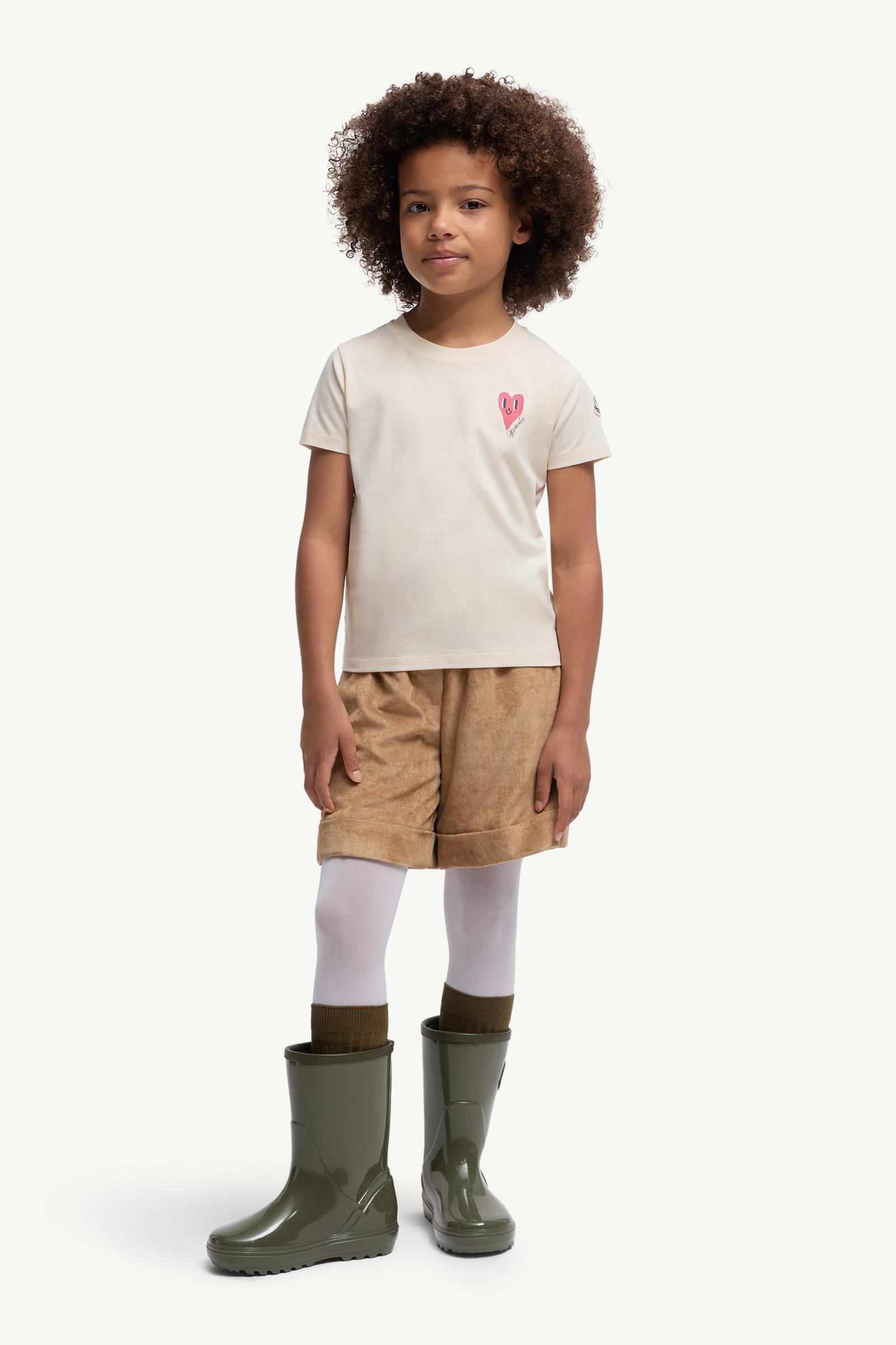 T-shirt en coton à logo cœur Fille Blanc Moncler 1