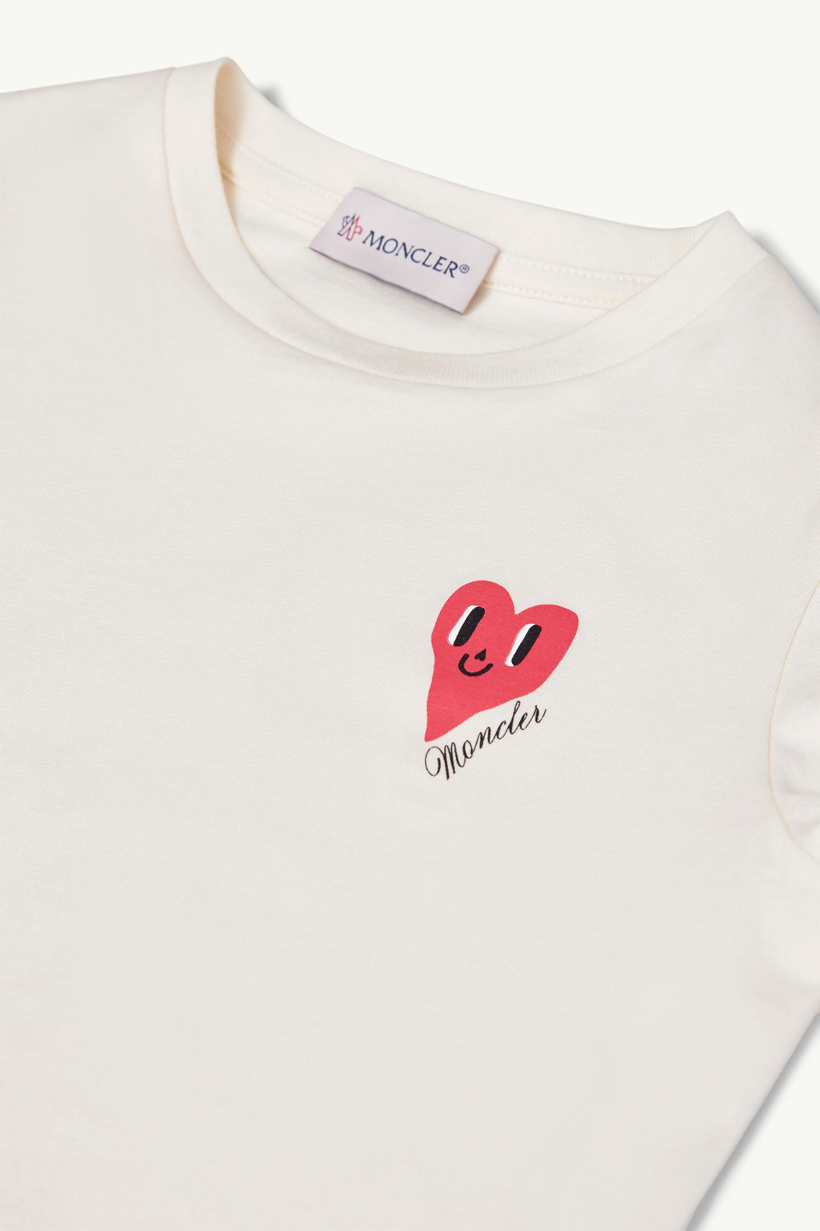 T-shirt en coton à logo cœur Fille Blanc Moncler 2