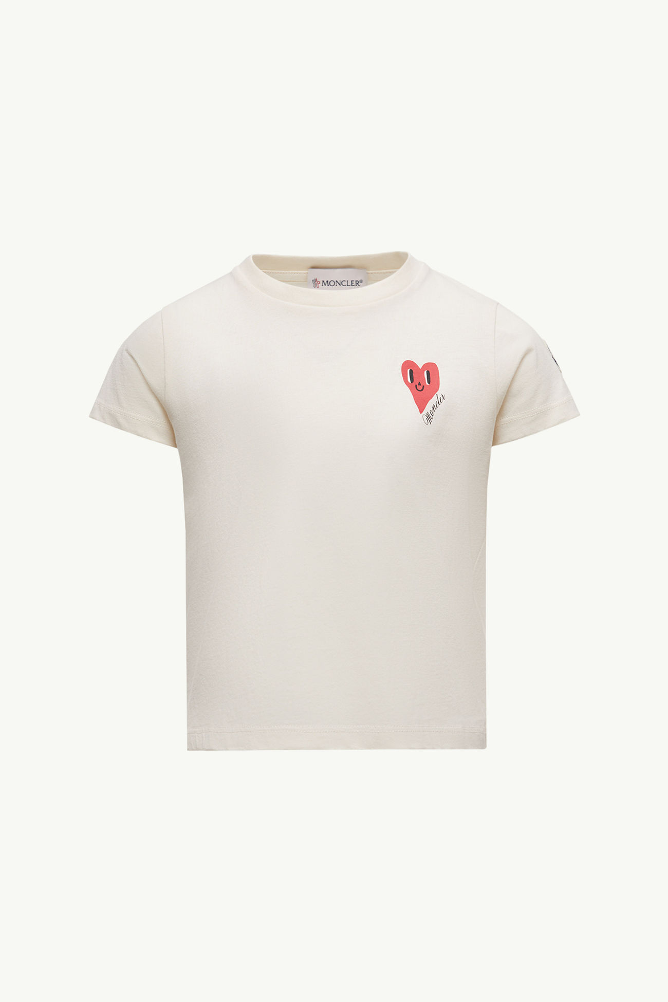 T-shirt in cotone con logo con cuore Bambina Bianco Moncler 0