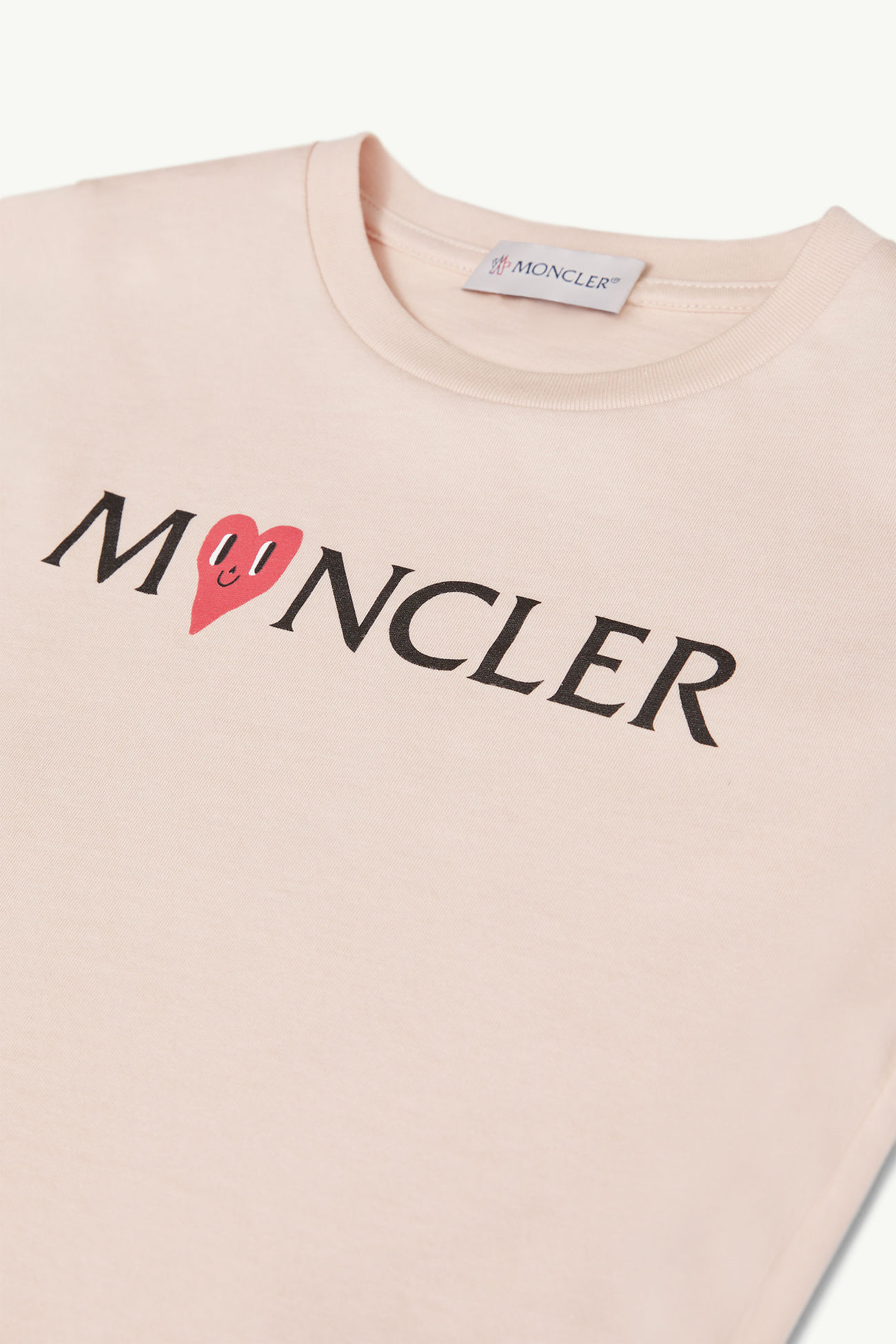 T-Shirt aus Baumwolle mit Herzlogo Mädchen Hellpink Moncler 2