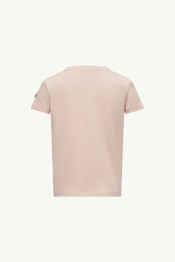 T-Shirt aus Baumwolle mit Herzlogo Mädchen Hellpink Moncler 3