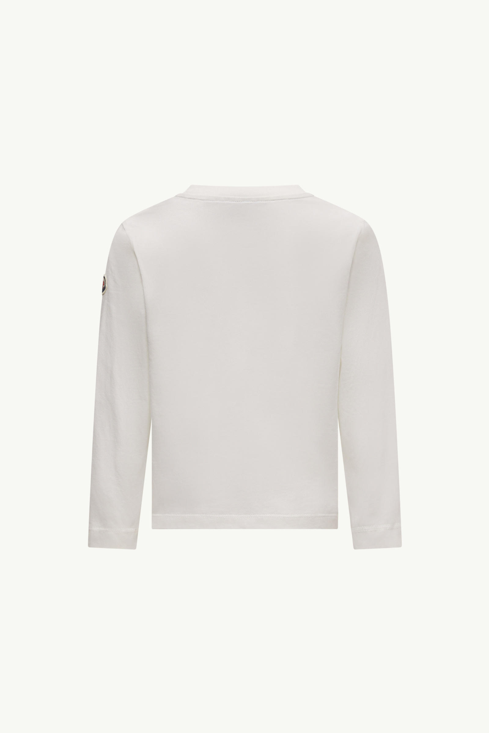 Logo Long Sleeve Cotton T-Shirt Boy White Moncler 2