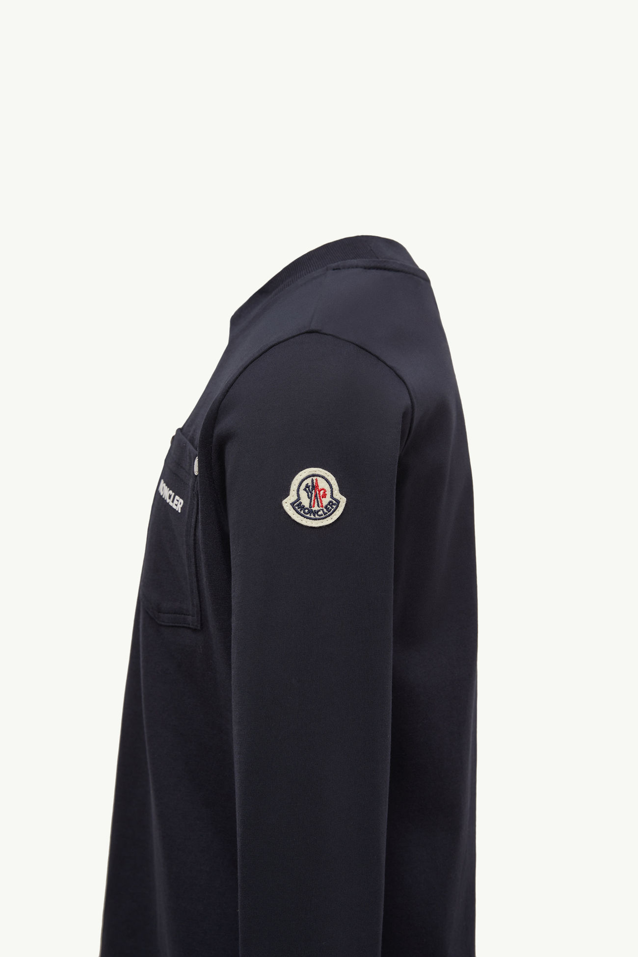 Langärmeliges T-Shirt aus Baumwolle mit Tasche und Logo Jungen Navyblau Moncler 2