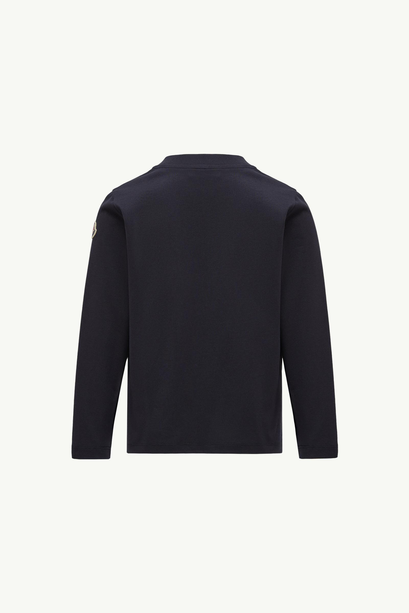 MONCLER ネイビー Tシャツ 2ポケット - Navy Blue Logo Long Sleeve