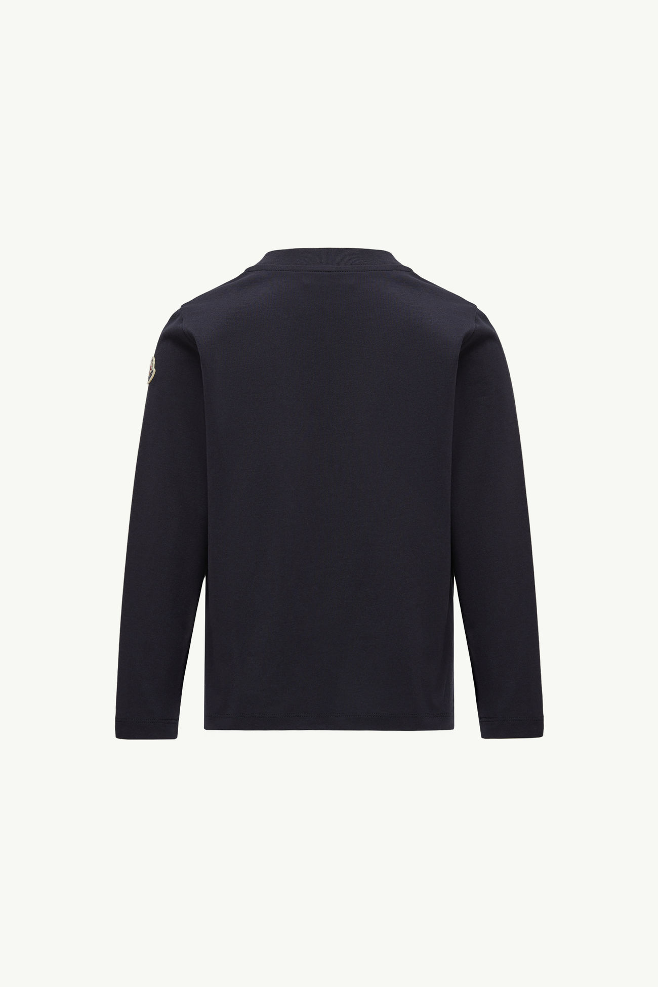 Logo Long Sleeve Cotton T-Shirt with Pocket Boy Navy Blue Moncler 3