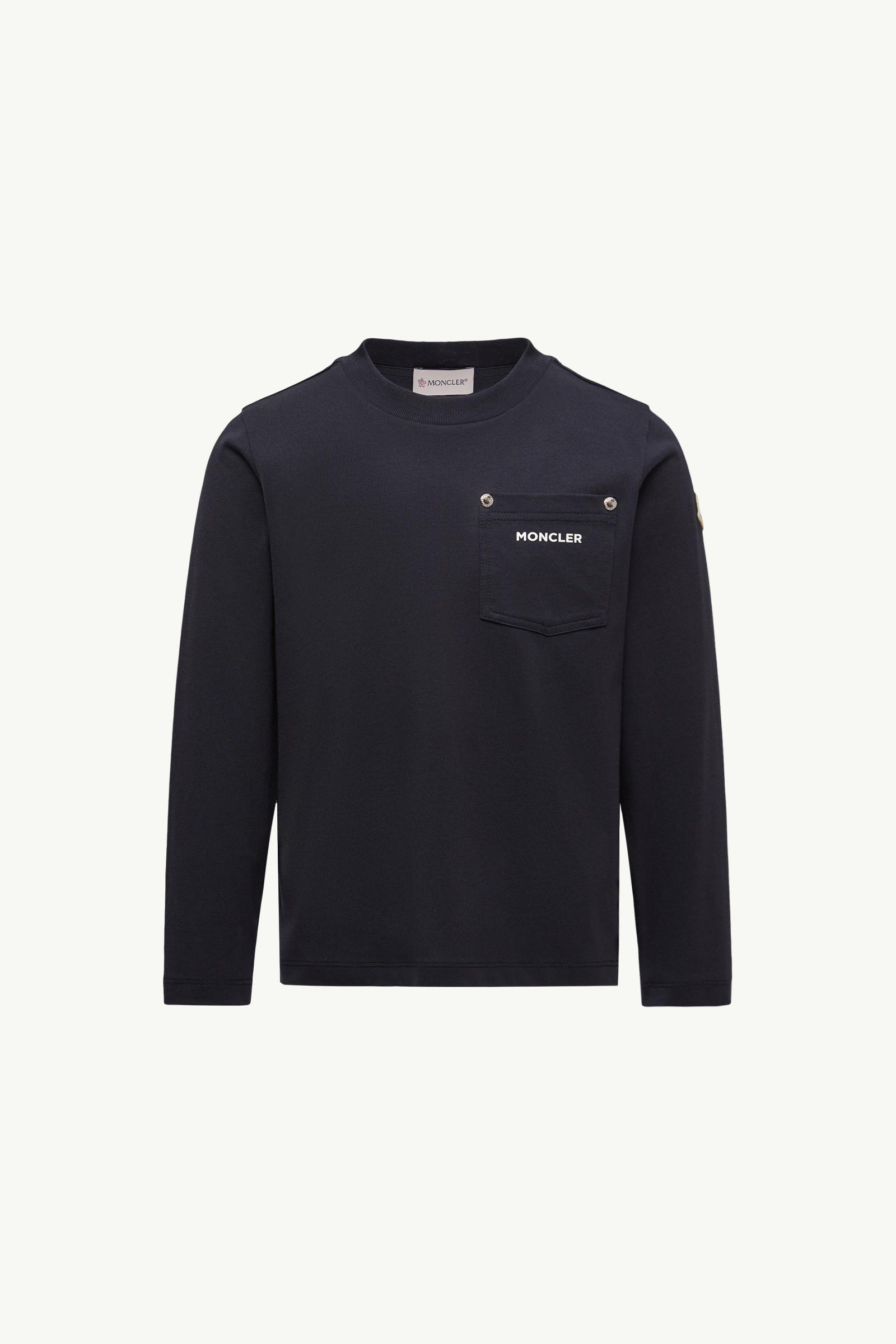 新品！QRコード付きMONCLERモンクレールロゴベビーTシャツ2歳90cm Navy Blue Duck Logo Cotton T-Shirt - Clothing for Children