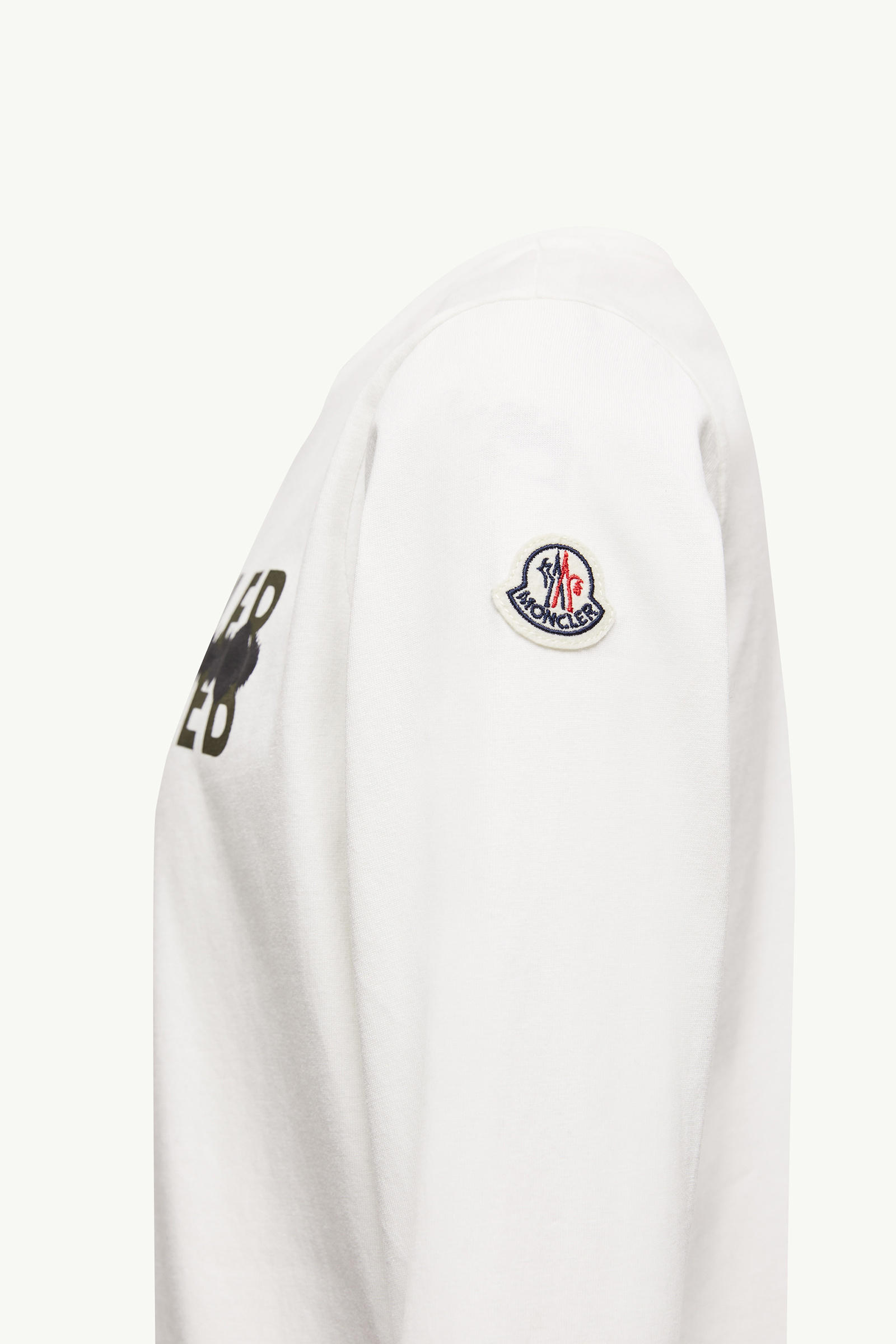 Logo Motif Long Sleeve Cotton T-Shirt Boy White Moncler 2