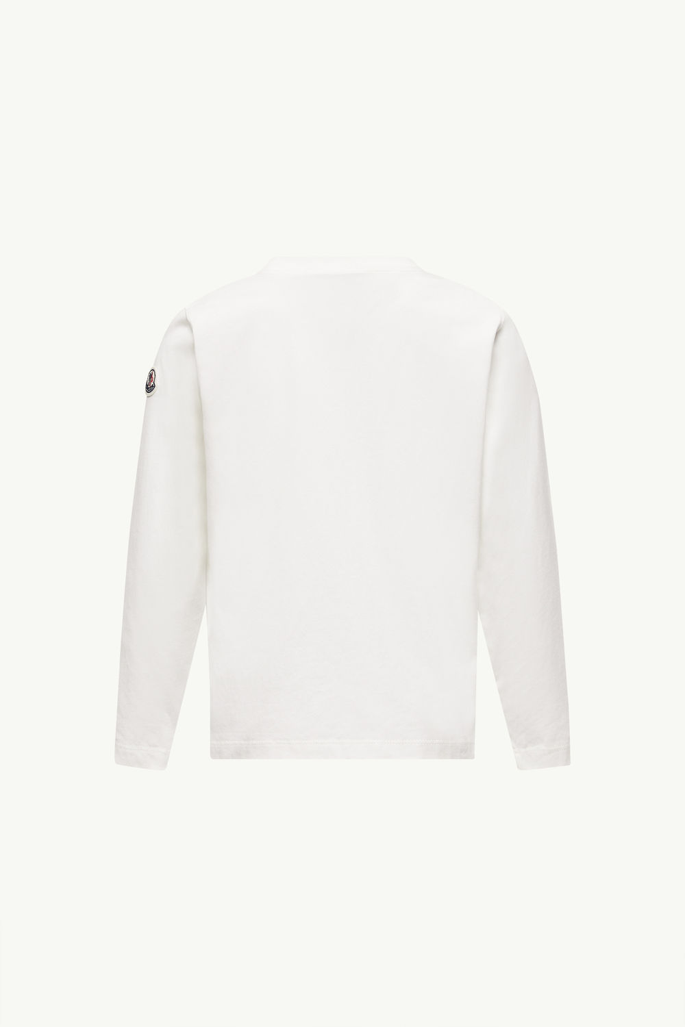 Logo Motif Long Sleeve Cotton T-Shirt Boy White Moncler 3
