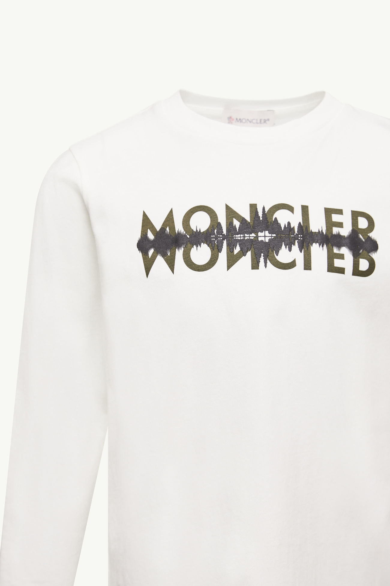 Langärmeliges T-Shirt aus Baumwolle mit Logomotiv Jungen Weiß Moncler 4