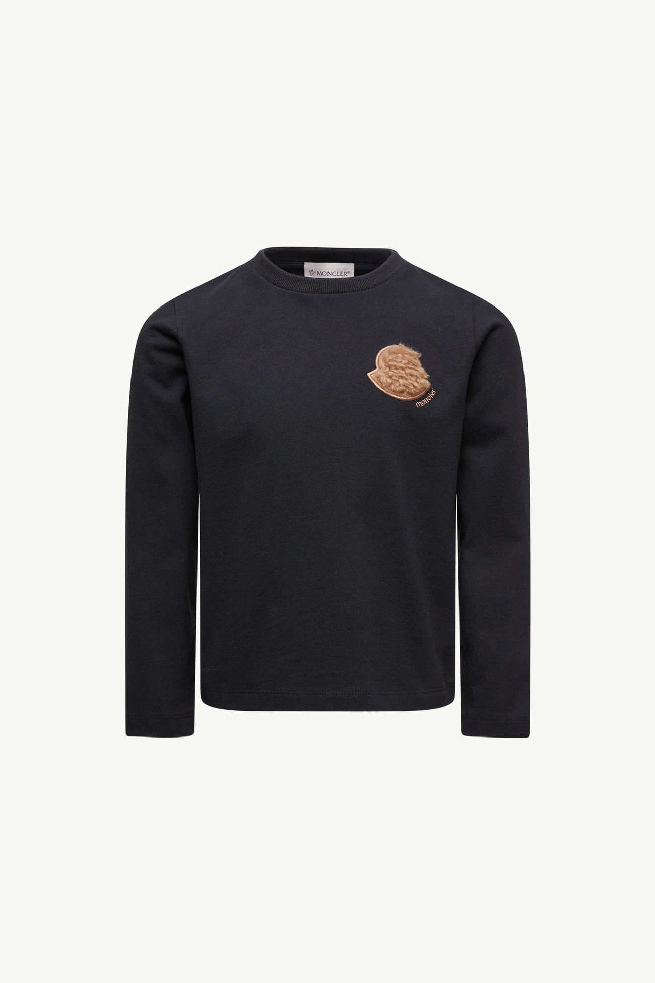 테디 로고 롱 슬리브 코튼 티셔츠 키즈 여아 블랙 Moncler 0
