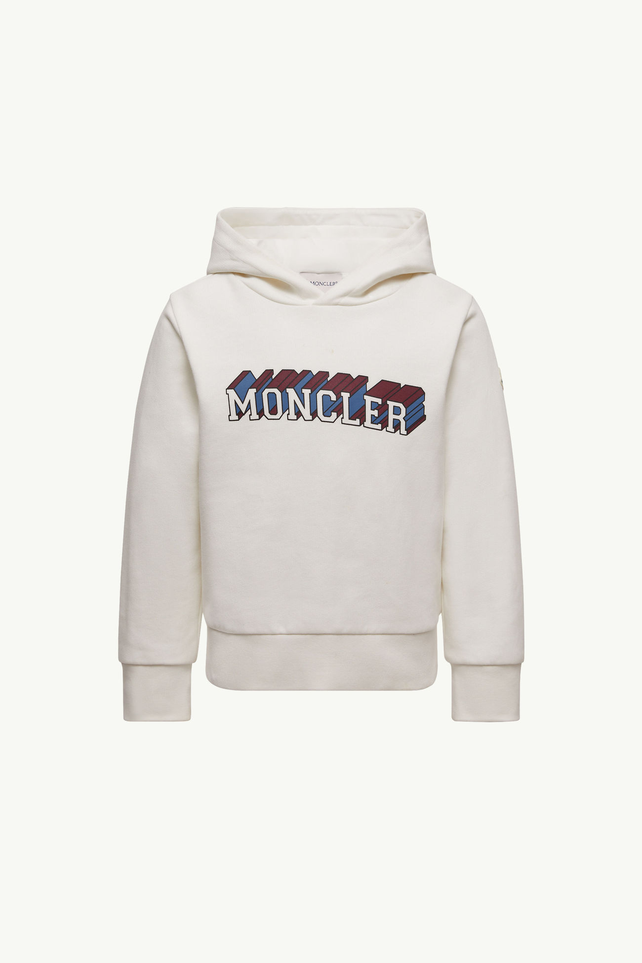標誌圖案棉質連帽衫 男童 白色 Moncler 0
