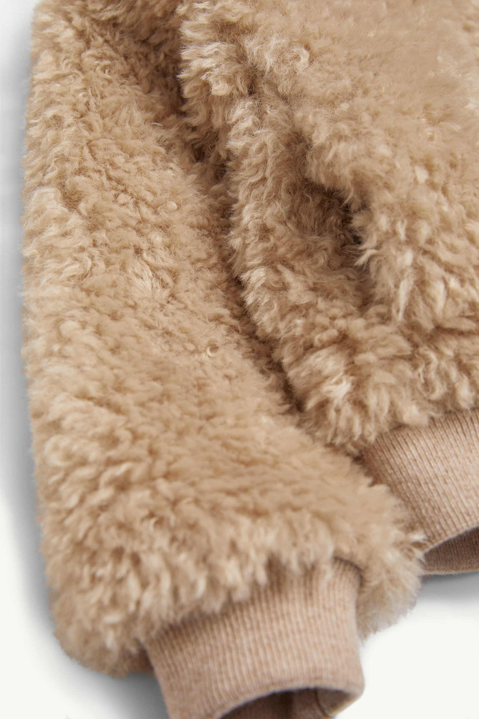 Teddy Zip-Up Hoodie Girl Beige Moncler 5