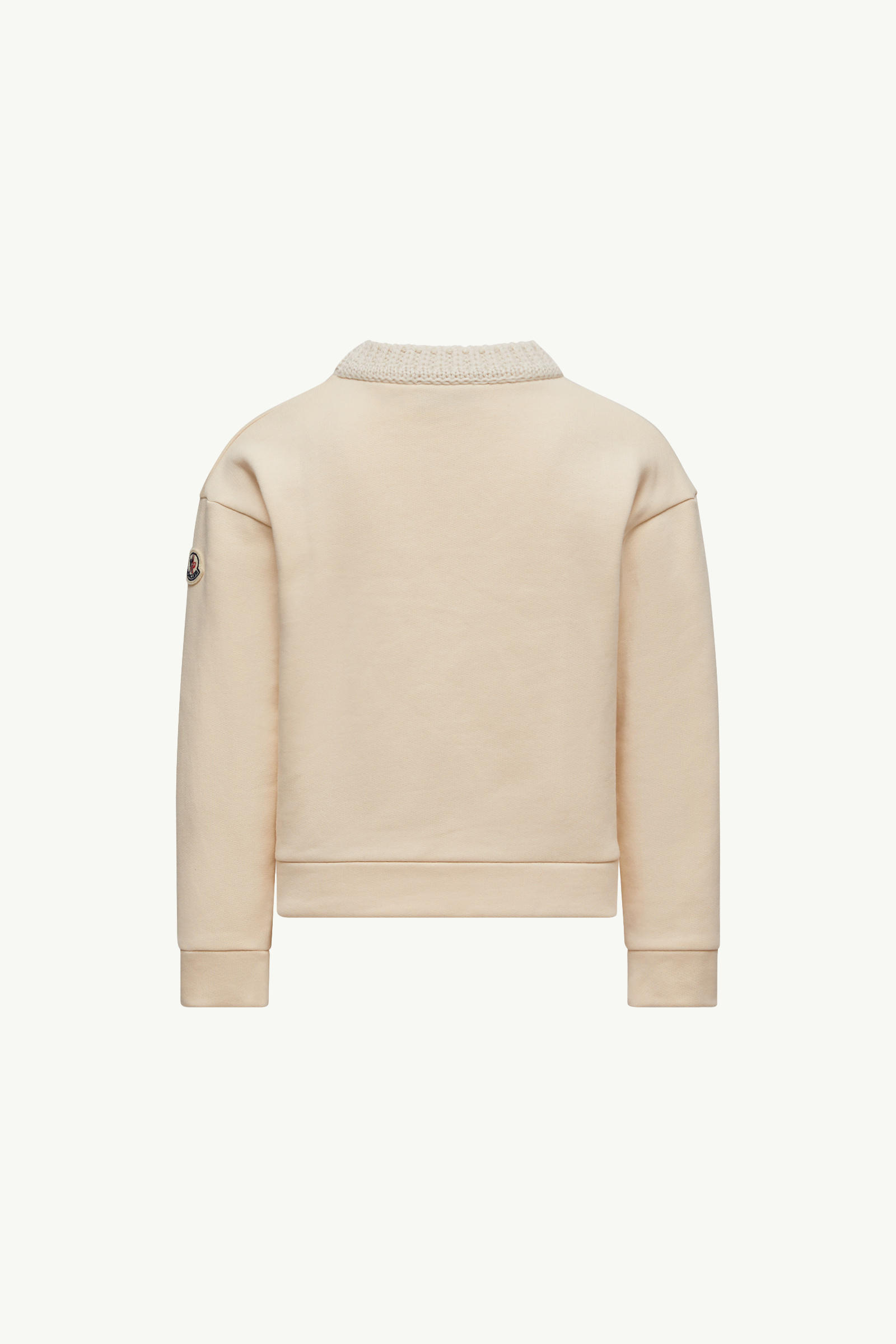 Embroidered Logo Cotton Sweatshirt Girl White Ivory Moncler 2