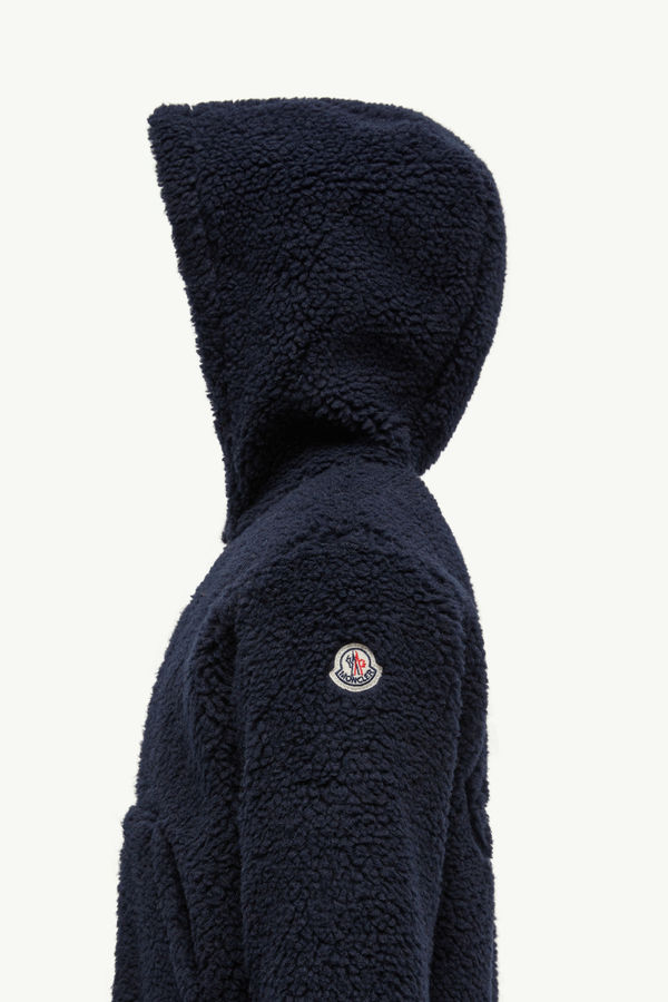 Teddy Zip-Up Hoodie Boy Night Blue Moncler 2