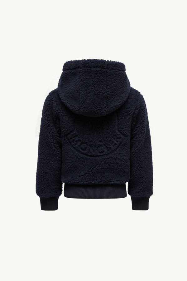 Teddy Zip-Up Hoodie Boy Night Blue Moncler 3