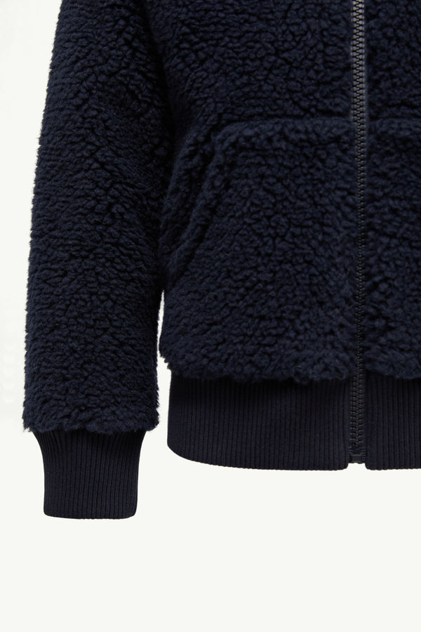 Teddy Zip-Up Hoodie Boy Night Blue Moncler 4
