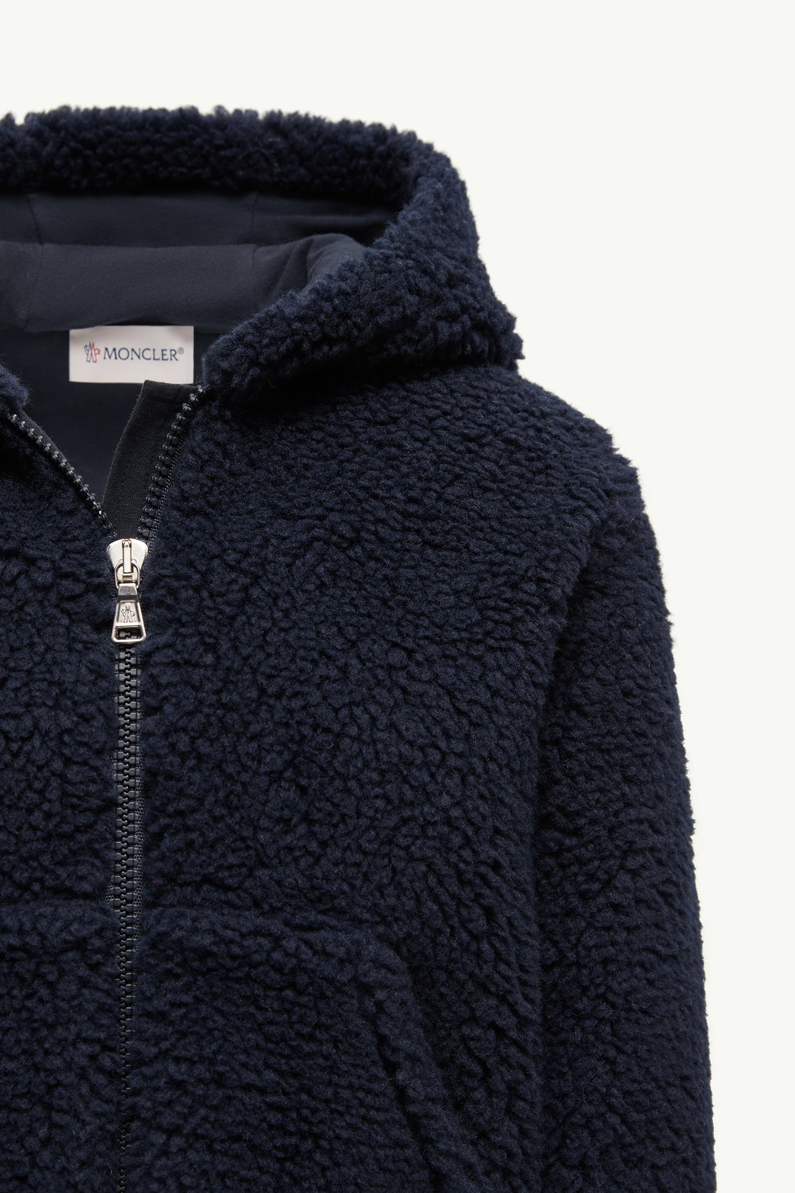 Teddy Zip-Up Hoodie Boy Night Blue Moncler 5