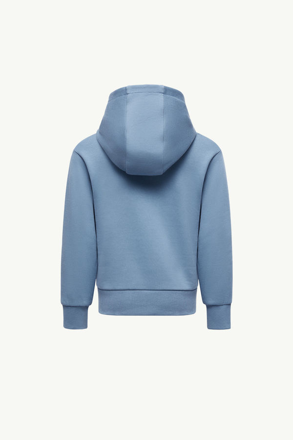 Logo Cotton Hoodie Boy Cobalt Blue Moncler 3