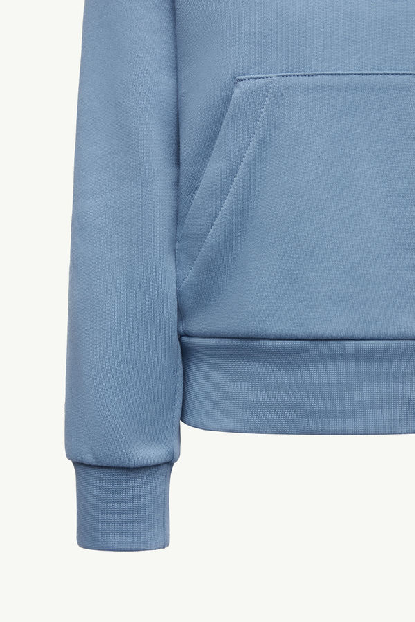 Logo Cotton Hoodie Boy Cobalt Blue Moncler 4