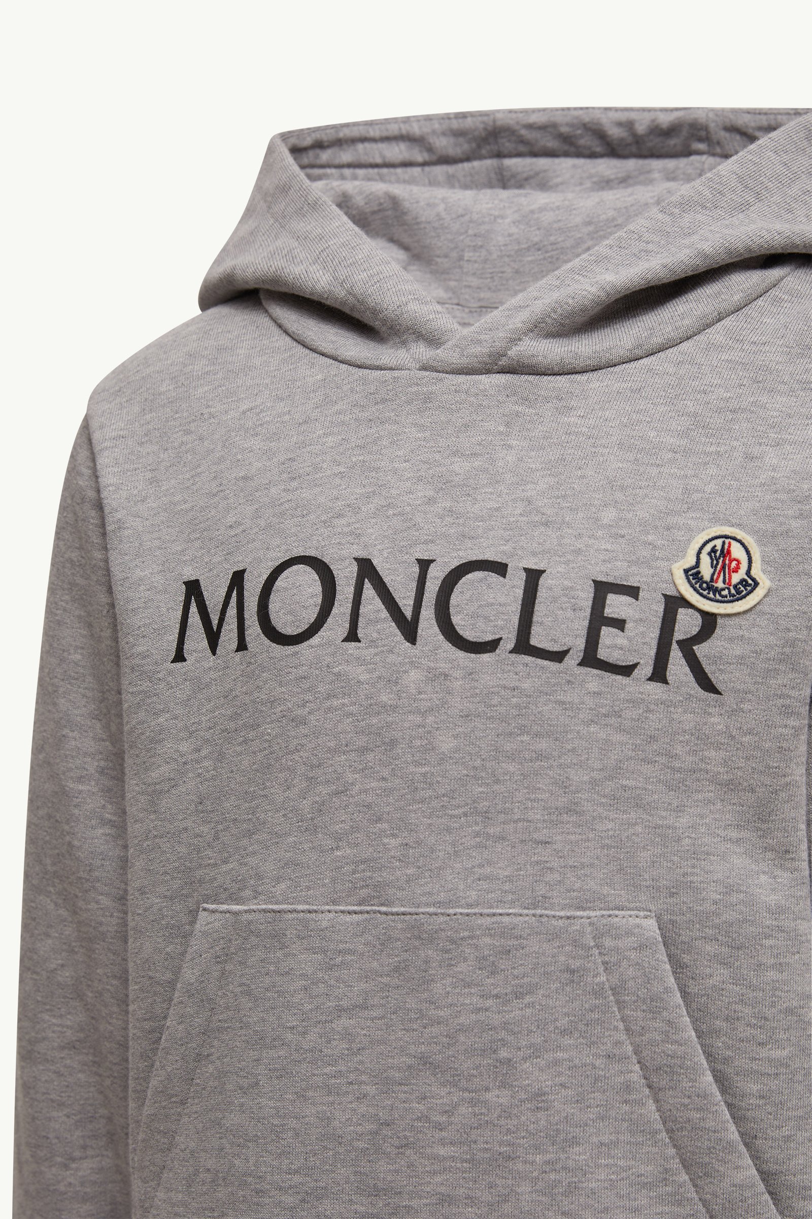 Logo Cotton Hoodie Boy Gray Moncler 1