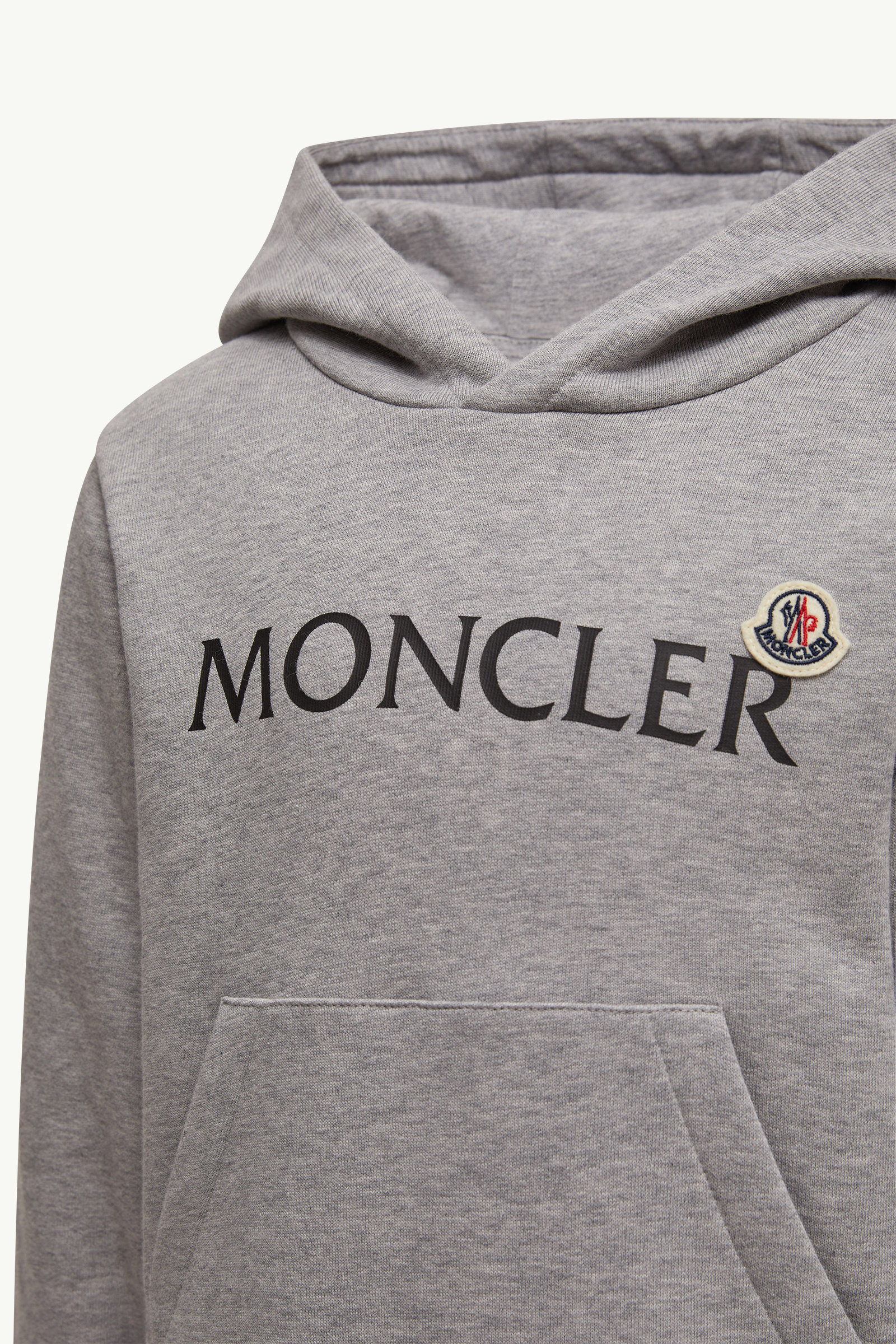 Logo Cotton Hoodie Boy Gray Moncler 1