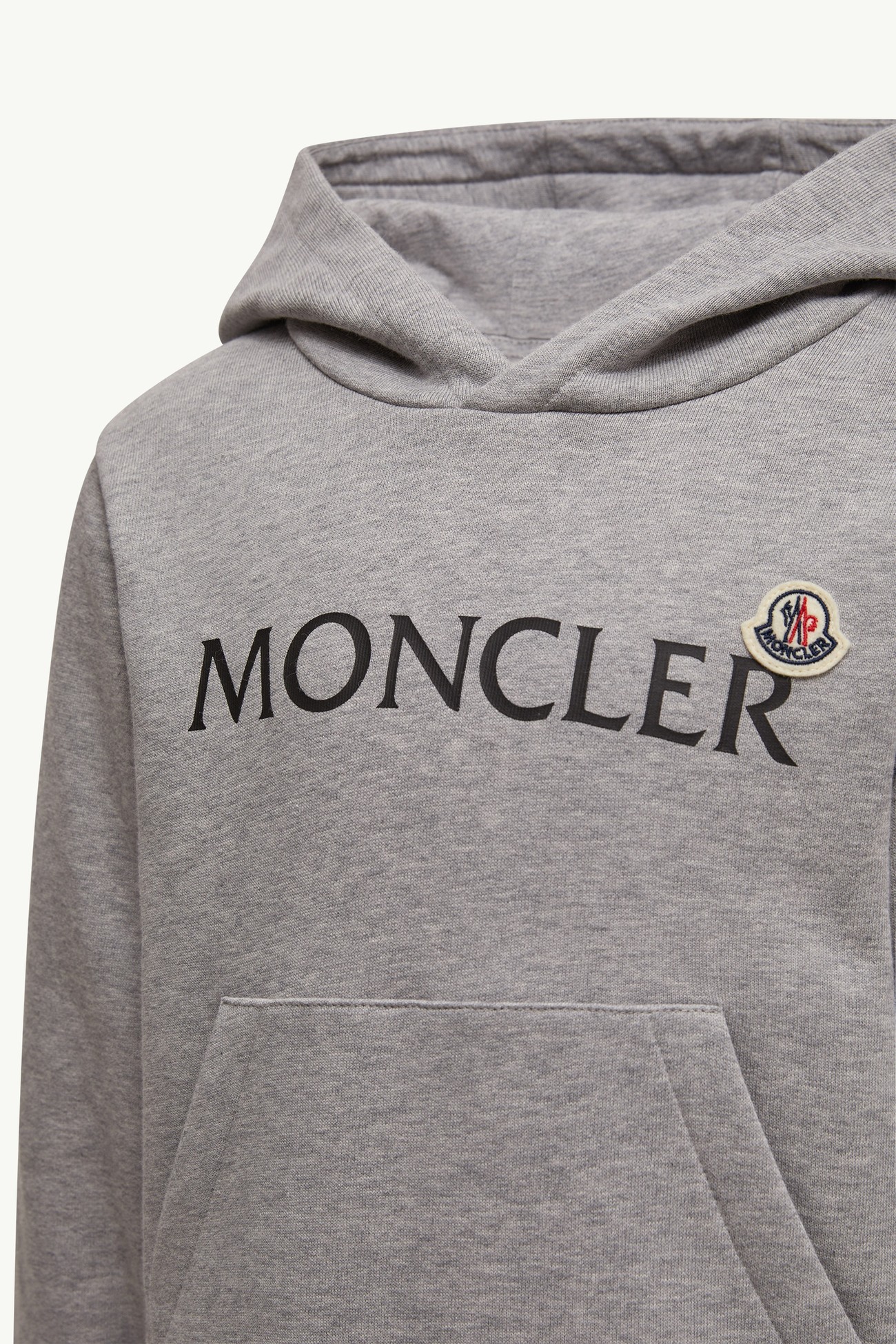 Sudadera con capucha de algodón con logotipo Niño Gris Moncler 1