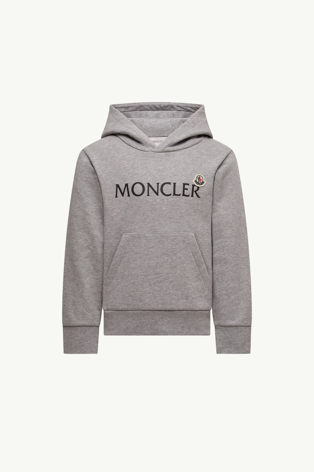 Logo Cotton Hoodie Boy Gray Moncler 0