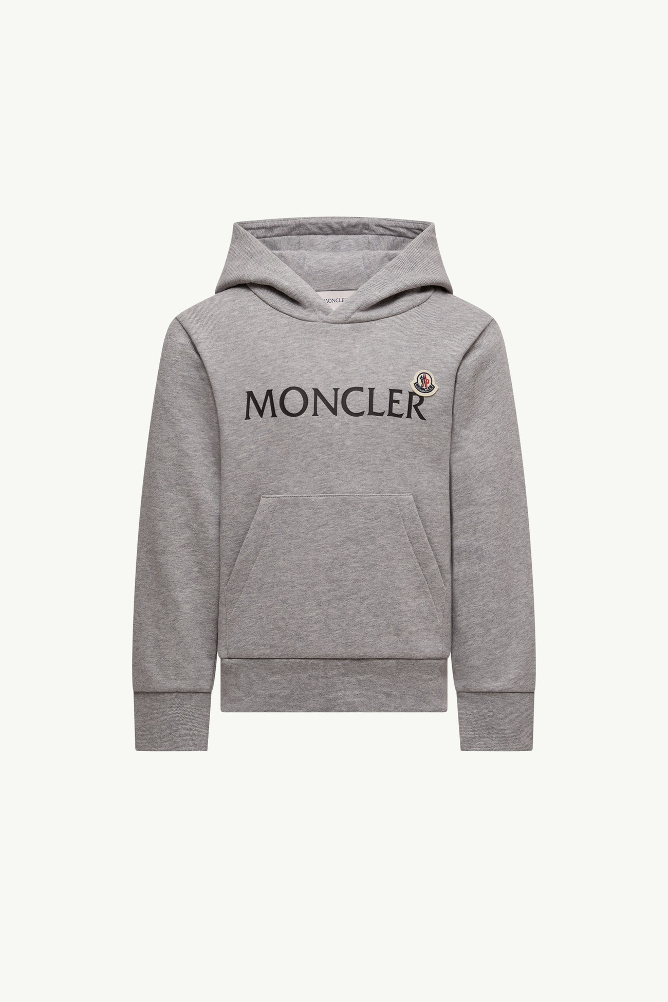 Sudadera con capucha de algodón con logotipo Niño Gris Moncler 0