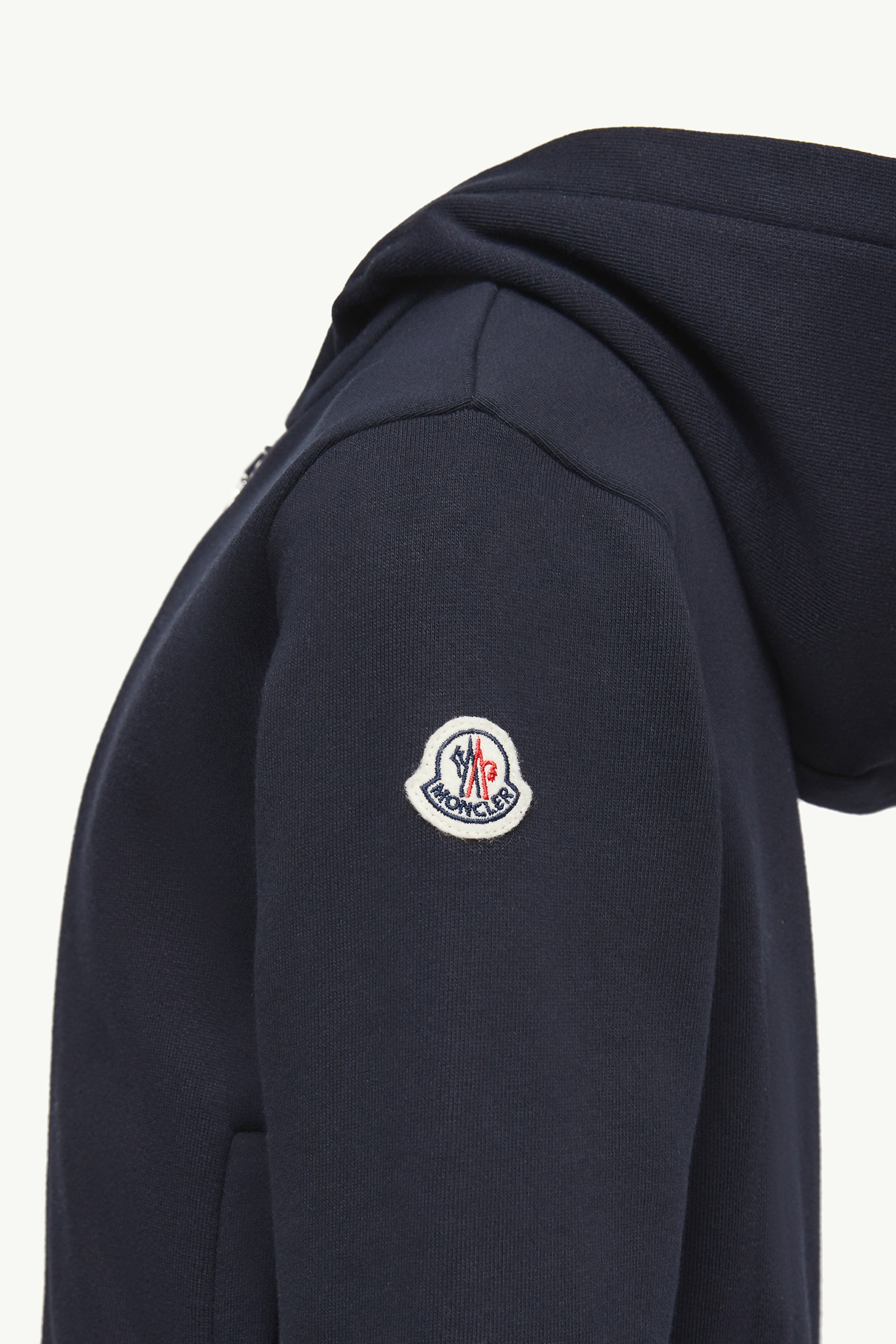 Stripe-Trimmed Cotton Zip-Up Hoodie Boy Navy Blue Moncler 2