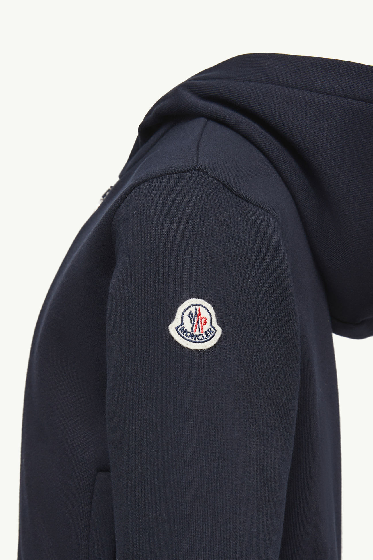 男童条纹饰边棉质拉链连帽卫衣 男童 海军蓝色 Moncler 2