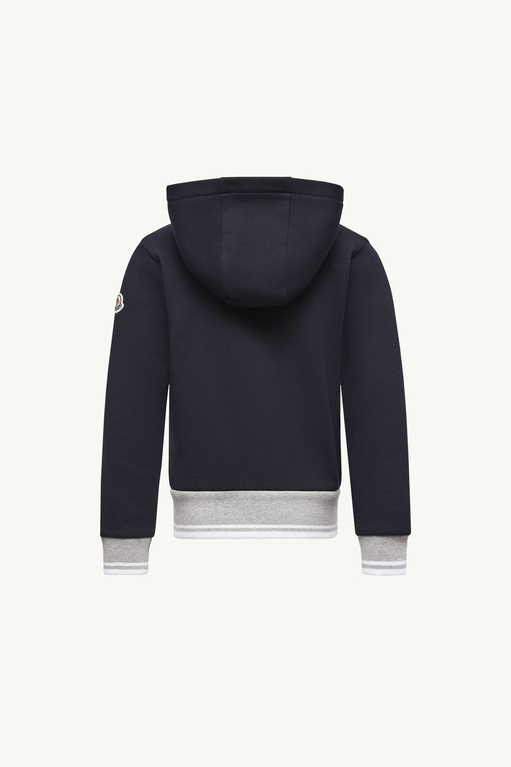 Stripe-Trimmed Cotton Zip-Up Hoodie Boy Navy Blue Moncler 3