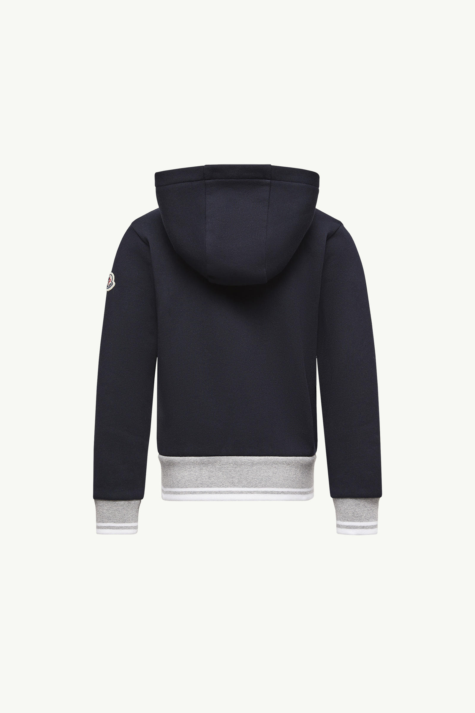 Stripe-Trimmed Cotton Zip-Up Hoodie Boy Navy Blue Moncler 3