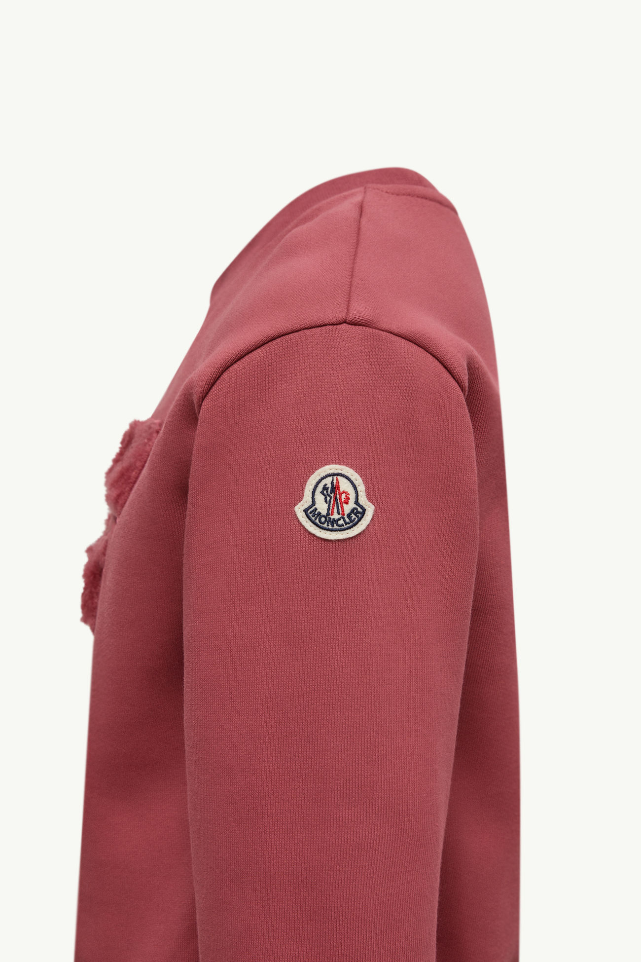 Felpa in cotone con logo teddy Bambina Rosa Polvere Moncler 2