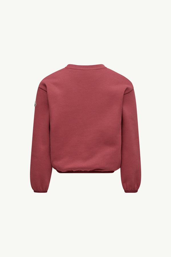 Teddy Logo Cotton Sweatshirt Girl Dusty Pink Moncler 3
