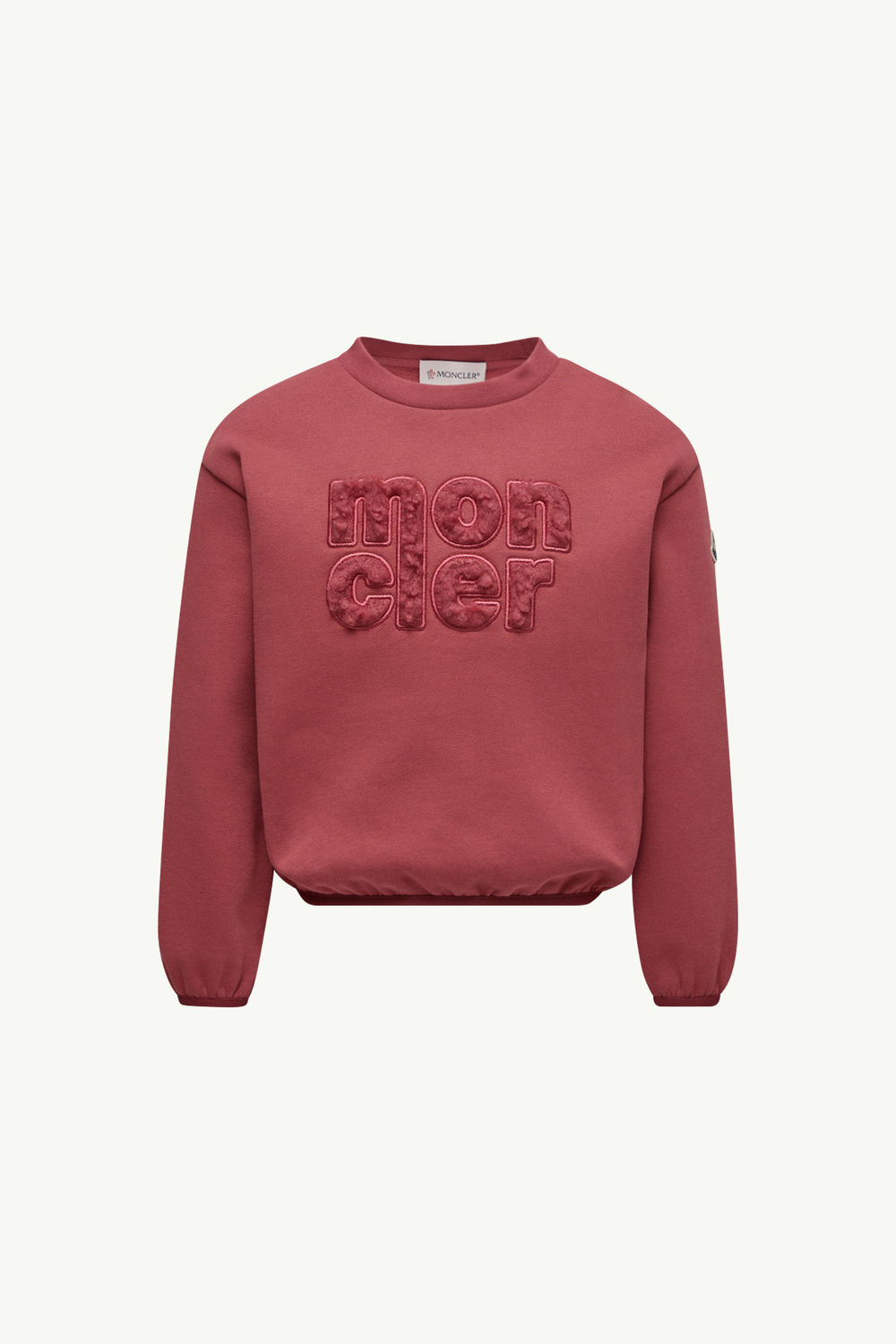 Teddy Logo Cotton Sweatshirt Girl Dusty Pink Moncler 0