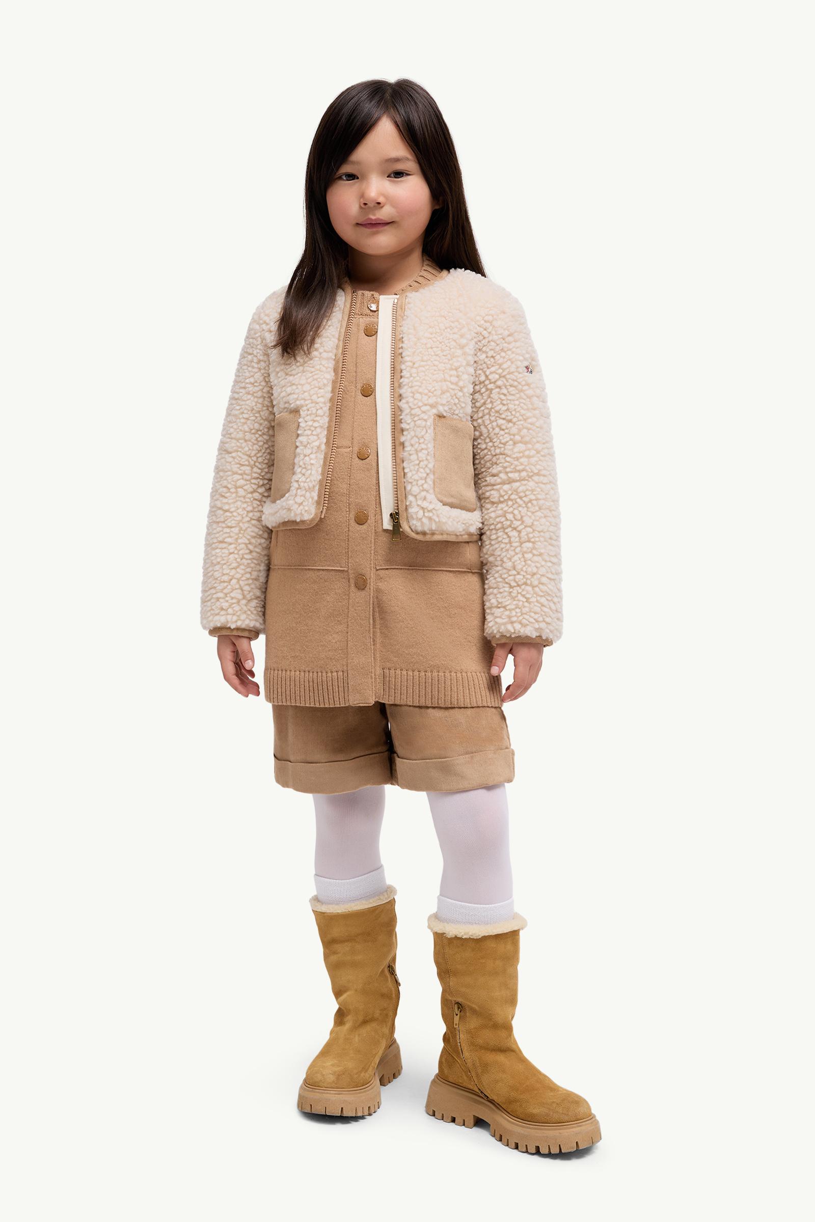 Teddy Zip-Up Sweatshirt Girl White Moncler 1