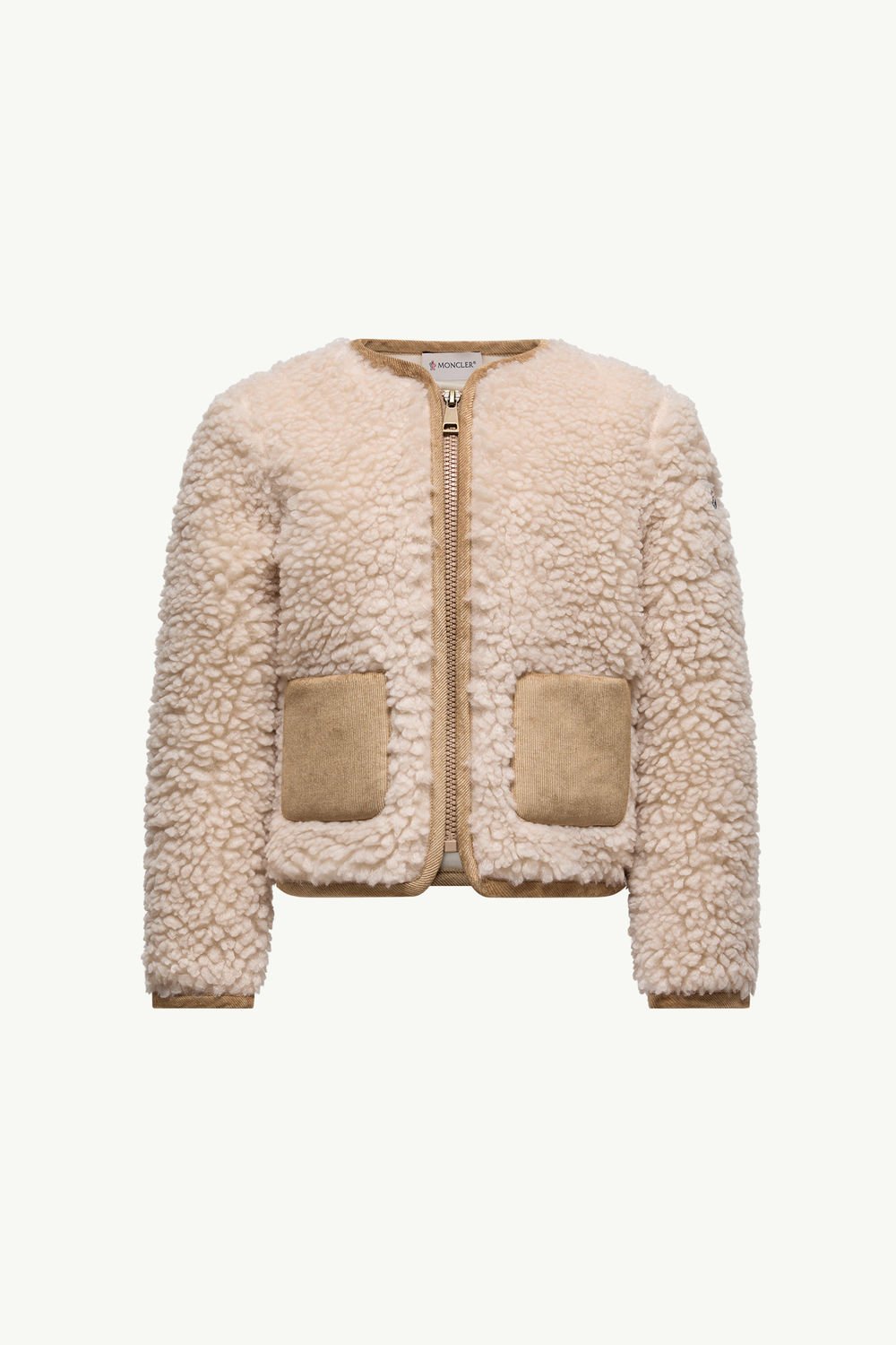 Teddy Zip-Up Sweatshirt Girl White Moncler 0