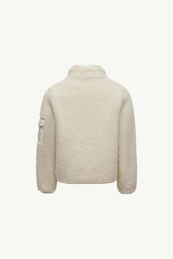 Sudadera efecto peluche con cremallera Niño Blanco Moncler 3