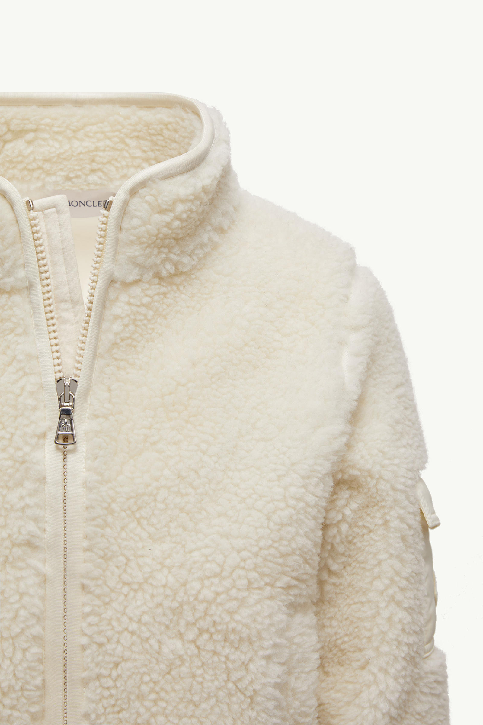 Sudadera efecto peluche con cremallera Niño Blanco Moncler 4