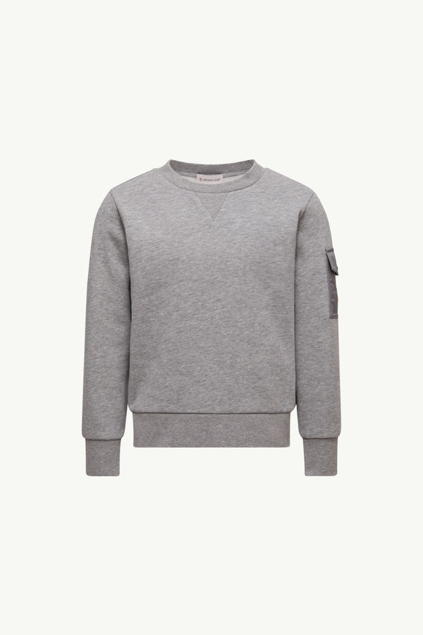 Sweatshirt aus Baumwolle Jungen Grau Moncler 0