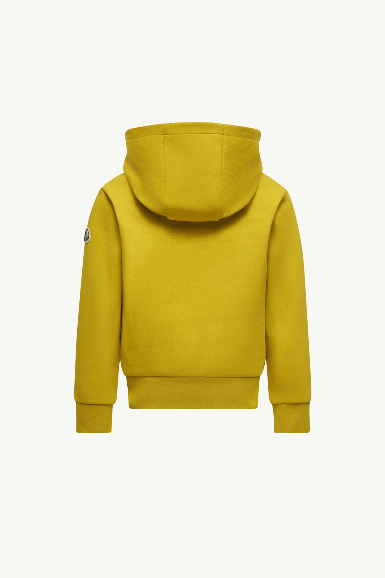 Felpa in cotone con cappuccio e logo triplo Bambino Giallo Moncler 2