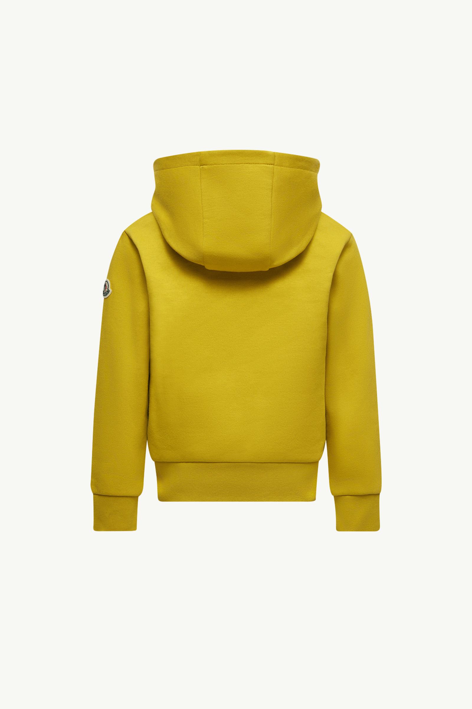 Yellow Triple Logo Cotton Hoodie - Sweatshirts & Knitwear