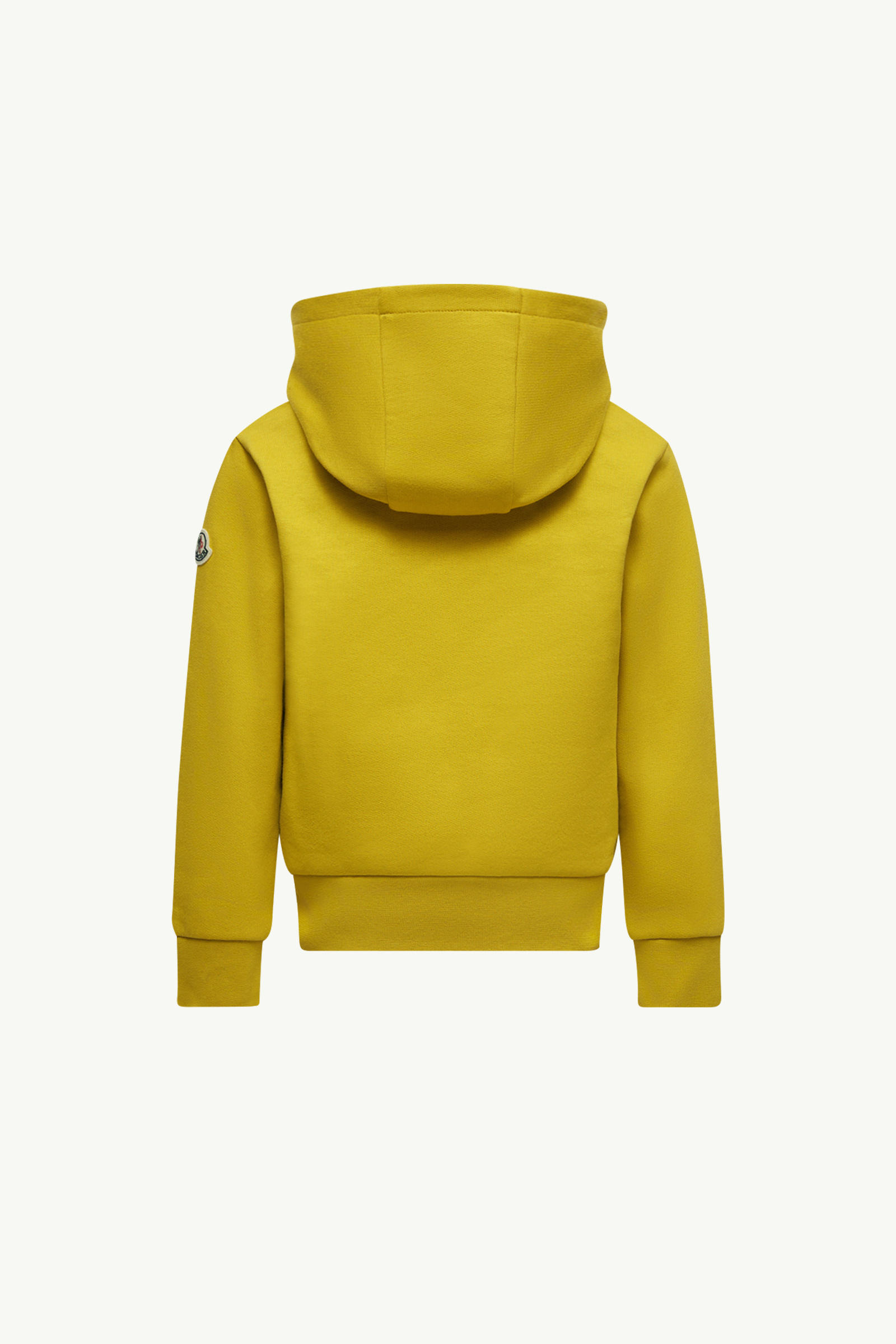Triple Logo Cotton Hoodie Boy Yellow Moncler 2
